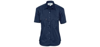 Ladies Cotton Drill Work Shirt - Short Sleeve