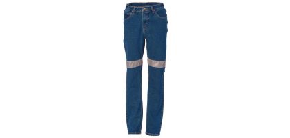 Ladies Taped Denim Stretch Jeans CSR R/Tape
