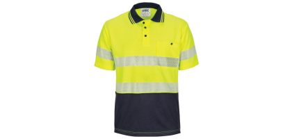 HIVIS Segment Taped Mircomesh Polo - Short Sleeve
