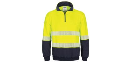 HIVIS Segment Taped 1/2 Zip Fleecy Windcheater