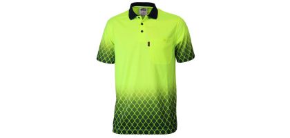 HiVis Sublimated Metal Mesh Polo