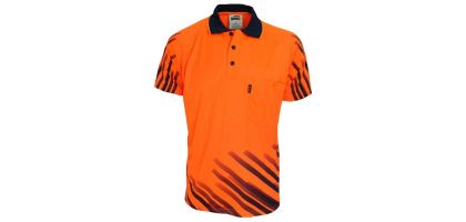HiVis Sublimated Full Stripe Polo