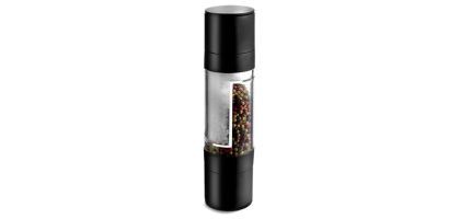 Two In One Pepper And Salt Mill With Rubberized Black Trim