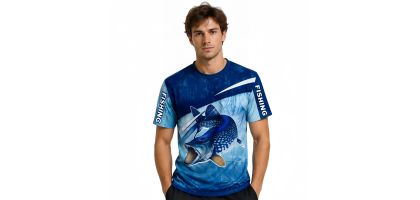 Men's Polyester Spandex Ice Silk Sublimated Fishing T-shirt