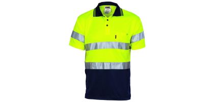 HiVis D/D Cool Breathe Polo Shirt With CSR R/Tape - Short Sleeve