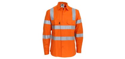 HiVis L/W CSR R/Tape VIC Rail Shirt- Long Sleeve