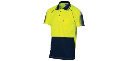 HiVis Cool-Breathe Sublimated Piping Polo - Short Sleeve