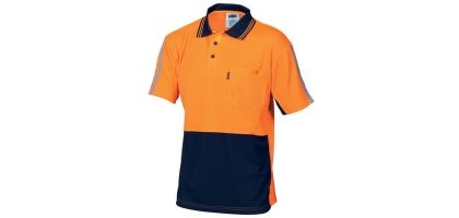 HiVis Cool-Breathe Stripe Polo - Short Sleeve