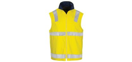 HiVis Cotton Drill Reversible Vest with Generic R/Tape
