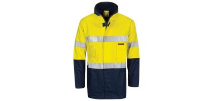 HiVis Cotton Drill "2 in 1" Jacket with Generic Reflective R/Tape