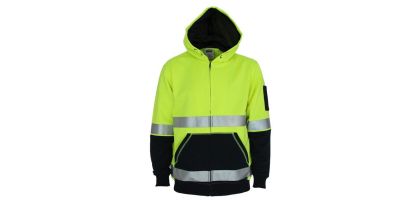 Hivis 2 Tone Full Zip Super Fleecy Hoodie With CSR R/Tape