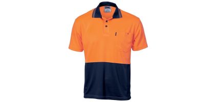 HiVis Two Tone Cool Breathe Polo Shirt, Short Sleeve