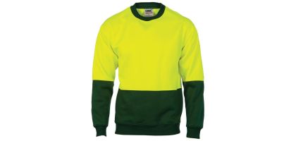 HiVis Two Tone Fleecy Sweat Shirt (Sloppy Joe) Crew-Neck