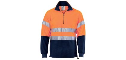 HiVis Two Tone 1/2 Zip Polar Fleece with CSR R/Tape