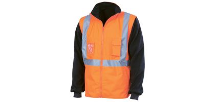 HiVis 4 in 1 Zip off Sleeve Reversible Vest, ‘X’ Back with additional tape on Tail