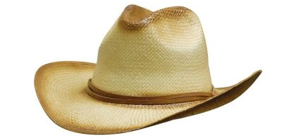 Sprayed Cowboy Straw Hat Leather Drawstring