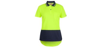 Ladies Hi Vis S/S Drop Tail Polo