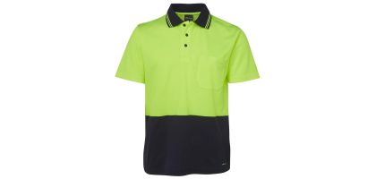 Hi Vis Non Cuff Short Sleeve Cotton Back Polo
