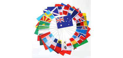 NAVARRE Polyester Handheld Flag with Pole