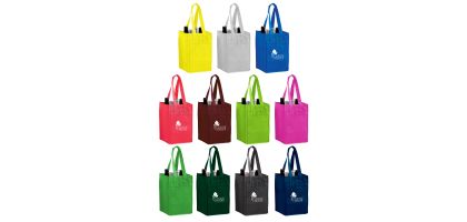 Non-Woven Polypropylene 4-Bottle Wine Tote Bag