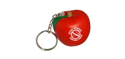Keyring with Apple Stress Reliever