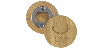 Bamboo Bottle Opener Round