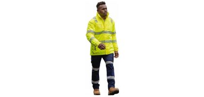 Taped Hi Vis Heated Jacket with Hood