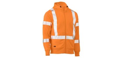 X Taped Hi Vis Zip Front Fleece Hoodie