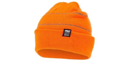 Hi-Vis Orange Beanie With Retro-Reflective Stripes