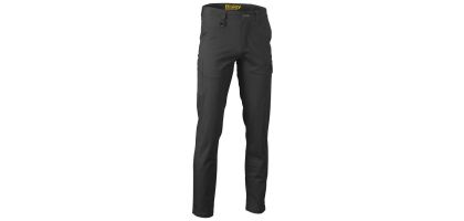 Stretch Cotton Drill Cargo Pants - Black