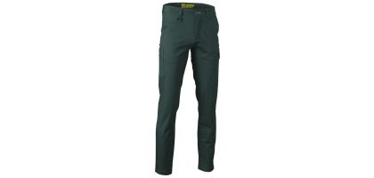 Stretch Cotton Drill Cargo Pants - Bottle