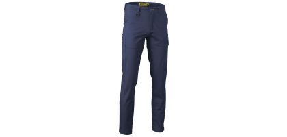 Stretch Cotton Drill Cargo Pants - Navy
