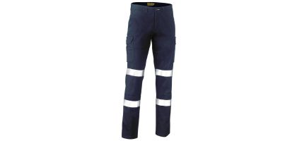 Taped Stretch Cotton Drill Cargo Pants - Navy