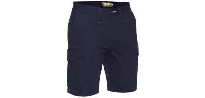 Stretch Cotton Drill Cargo Short - Navy