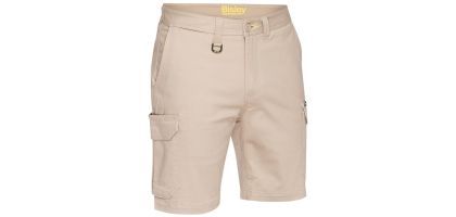 Stretch Cotton Drill Cargo Short - Stone