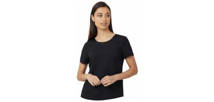 Satin Back Crepe Short Sleeve Top