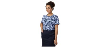 Petal Print Short Sleeve Top