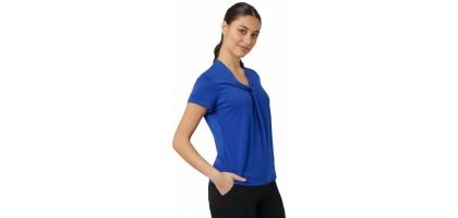 Matt Jersey Twist Neck Short Sleeve Top