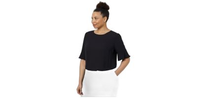 Womens Georgie Fluted Sleeve Top
