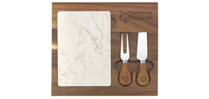 Fuzo Marble Cheeseboard &amp; Knife Set