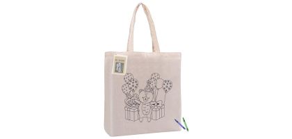 Colouring Calico Bag with Gusset