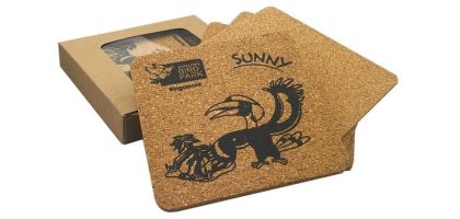 Vineyards Cork Coaster Square Set of 4