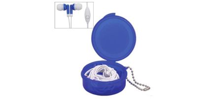 Earbuds in Case with Keyring with Mic