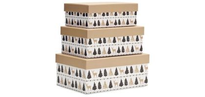 3 Christmas Gift Paper Boxes