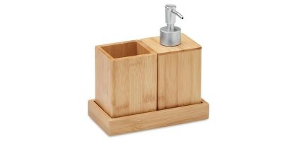 3-piece bamboo bathroom accessories set