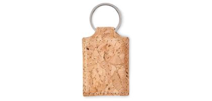 Rectangular cork key ring