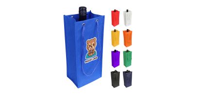 Non Woven Single Bottle Bag with Rope Handle