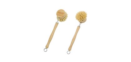 Long-Handled Kitchen Wooden Cleaning Scrubber