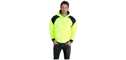 Mens' Contrast Hi Vis Fleece Hoodie