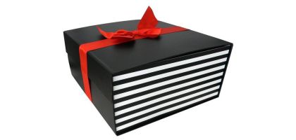 Large Flat Pack Gift Box With Ribbon